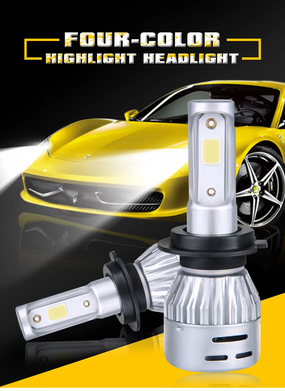 Aceersun мини H4 H7 светодиодный H7 H4 3000 K 4300 K 6500 K 8000 K для автомобильных фар 12 V 72 Вт COB 8000LM H1 H8 H11 9005 9006 hb3 hb4 Hi короче спереди и длиннее сзади