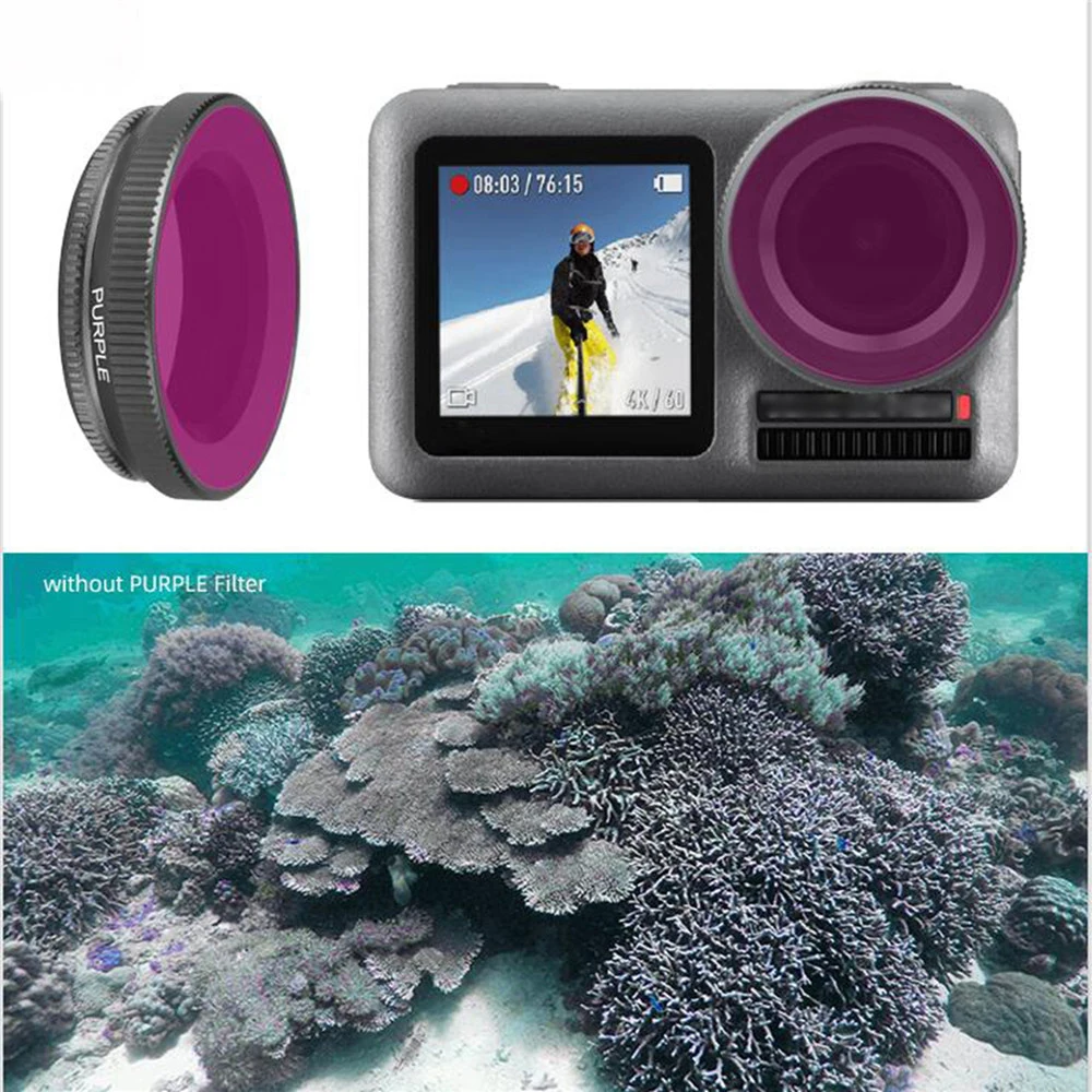 Фильтр объектива MCUV ND/PL ND4 ND8 ND16 ND32 Регулируемый CPL для экшн камеры DJI Osmo Дайвинг