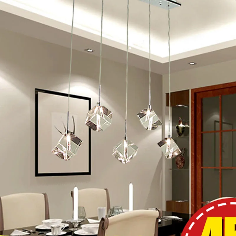 Transparent Crystal LED Dining Room Bar Pendant Light Modern Fashion Lamps For Home Living Simple Creative DHL Free | Лампы и