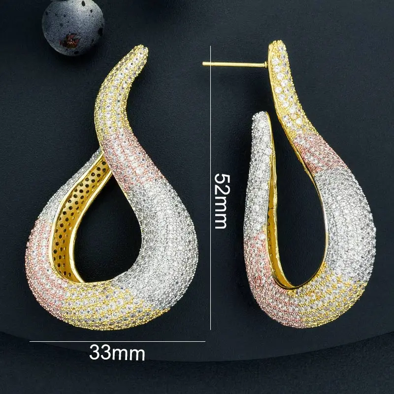 Роскошные Модные серьги ModemAngel в форме капли воды с микрозакрепкой и кубическим