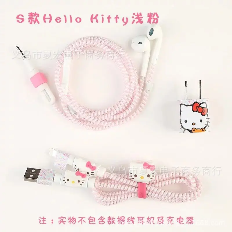style 15 Стиль 1,4 м милый мультфильм USB кабель наушники протектор Набор кабель Стикеры для намотки Спиральный шнур протектор для iphone5 6 7 - Цвет: style 15