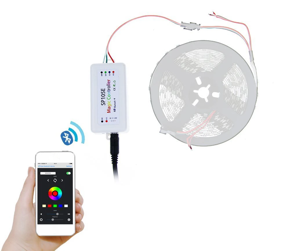 Bluetooth Приложение iOS Android светодиодный контроллер пикселей DC5-24V для WS2811 WS2812B APA102 SK6812 индивидуально адресуемых полосы света