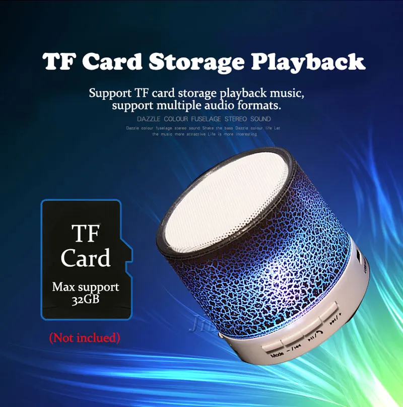 Мини Bluetooth колонки портативный светодиодный ночник цветной беспроводной