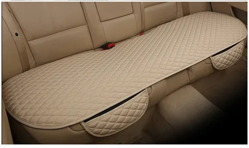 beige rear 1pcs Лен/Лен автомобильные подушки для сиденья защитный чехол для сиденья машины автомобильный коврик для авто Стайлинг внутренние аксессуары, сиденье чехлы - Название цвета: beige rear 1pcs
