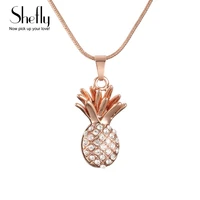 shefly pineapple necklace fruit pendant choker necklaces cute romantic rose goldsilver color women fashion charm jewelry
