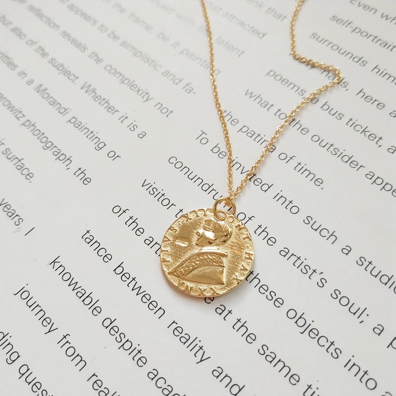 Ожерелье с подвеской монеткой для женщин серебро 925 пробы|necklace silver pendant|necklaces pendants
