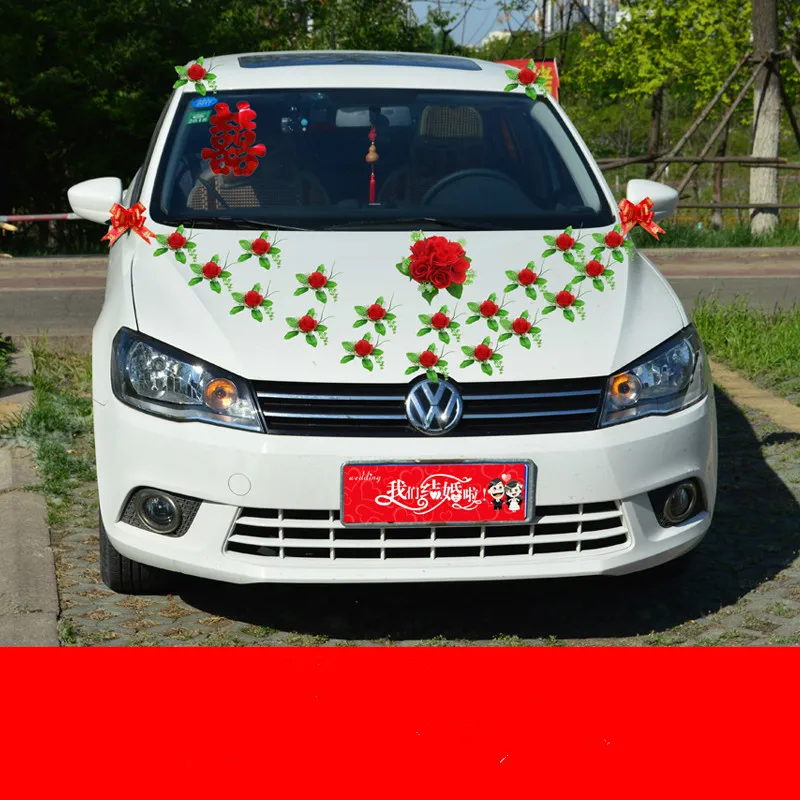 Свадебное украшение автомобиля цветы автомобиль корейский Моделирование Цветок