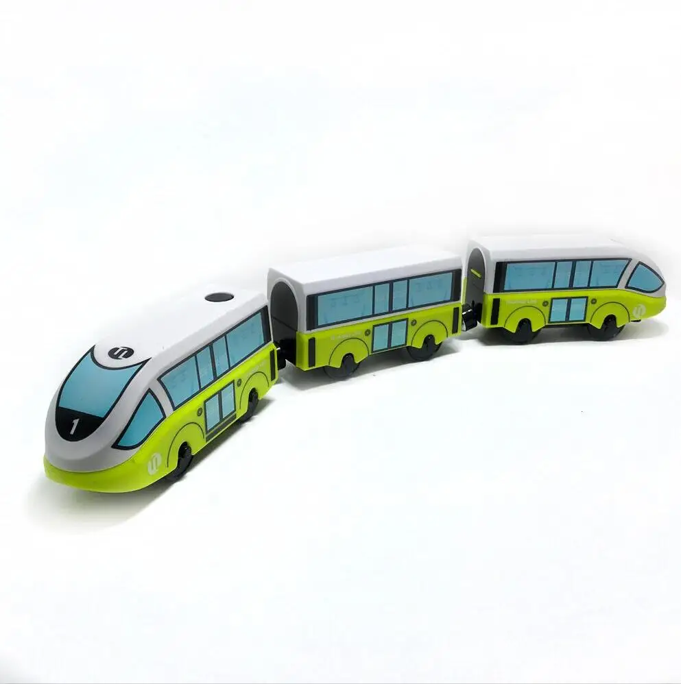 RRC EMU комплект электропоездов деревянный трек автомобиль детская транспортная Игрушка совместима с автомобилем деревянная рейка BIRO трек несколько цветов - Цвет: Серый