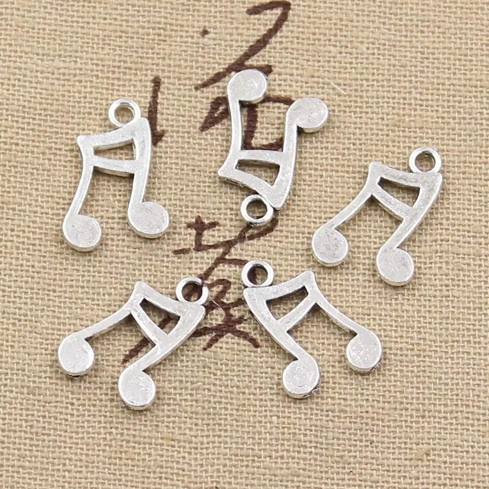 

50pcs Charms Musical Note 17x11mm Antique Bronze Silver Color Pendants Making DIY Handmade Tibetan Bronze Silver Color Jewelry