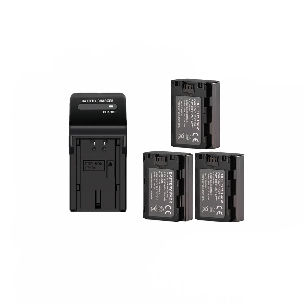 3 шт 2280mAh камера NP FZ100 NPFZ100 батарея + зарядное устройство для Sony BC QZ1 a9 a7R III a7 ILCE 9