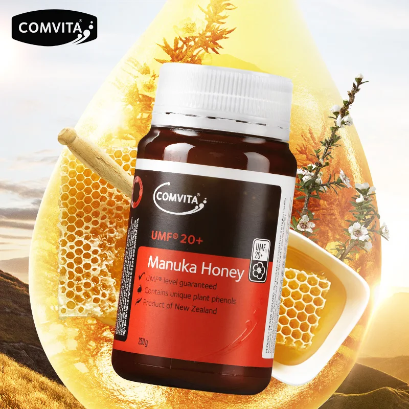 Новозеландский Comvita мед manuka UMF20+ для желудочно-кишечного иммунной здоровья дыхательных путей Системы кашля успокоить кашля в горле