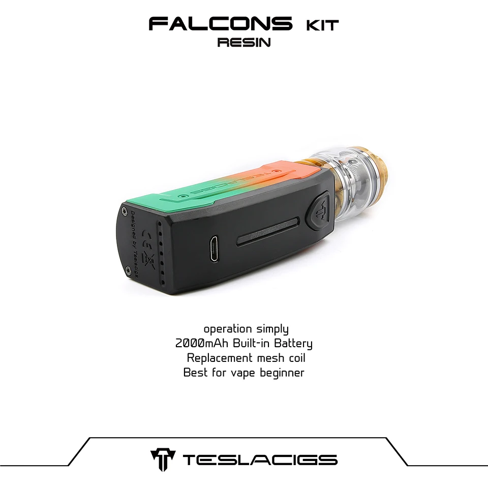 Оригинальный Tesla Falcons комплект 2000 мАч батарейный блок мод с 6 мл смолы бак TS-XX 0.18ohm