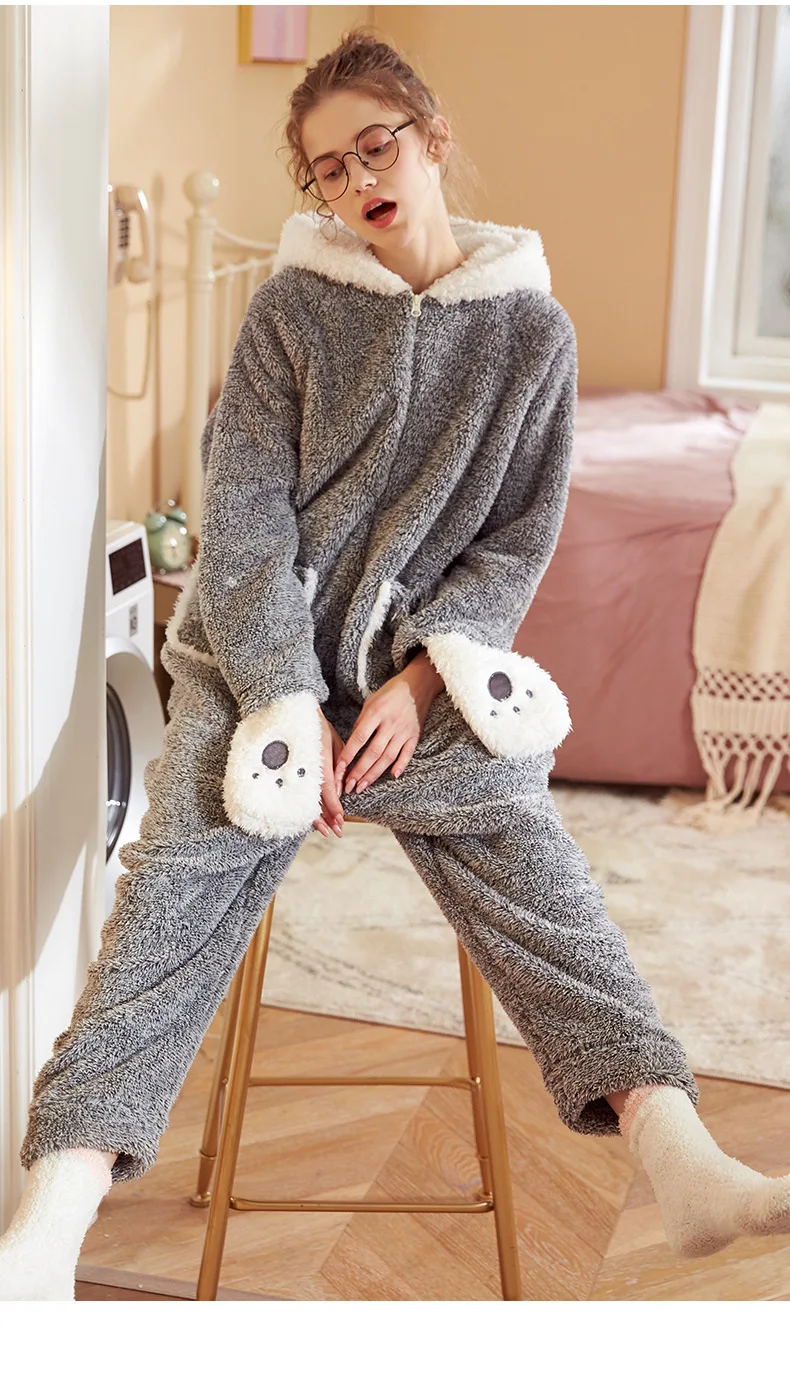 

cartoon panda warm onesies winter kawaii pajamas
