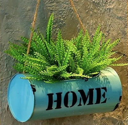 Blue no plants Креативный пеньковый Канат вертикальный Утюг цветочные горшки украшения для балкона Украшенные суккулентная плантатор корзины настенные растения - Цвет: Blue no plants