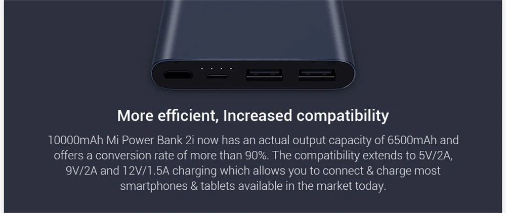 10000 мАч Xiaomi Mi внешний аккумулятор 2i внешний аккумулятор 18 Вт Быстрая Зарядка Внешний аккумулятор 10000 PLM09ZM с двойным USB выходом для телефона