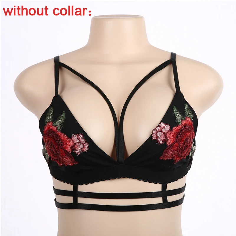 Сексуальный укороченный топ с цветочными ремешками и вышивкой пляжный пуш ап три