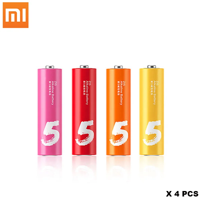 Оригинальный XIAOMI 4 шт ZMI ZI7 AA щелочная батарея Радуга одноразовые батареи комплект