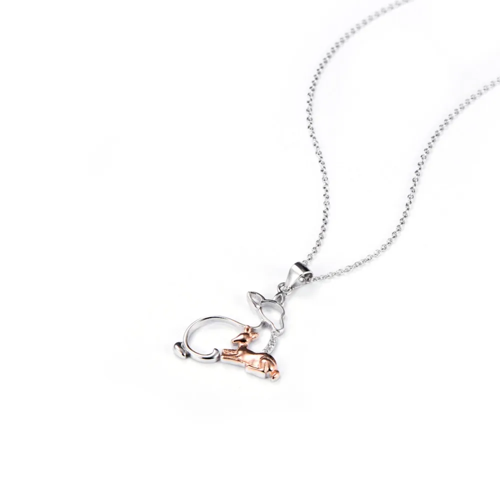 Женское ожерелье из серебра 925 пробы с подвеской в виде оленя|fashion jewelry|jewelry