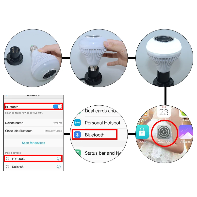 Умная Беспроводная bluetooth колонка светодиодная музыкальная лампа RGBW E27 12 Вт с