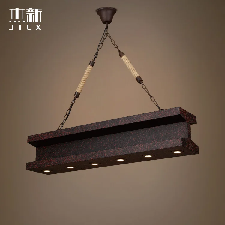 

Vintage Retro industrial iron rust antique rectangle pendant light restaurant shop bar Hanging Lamp
