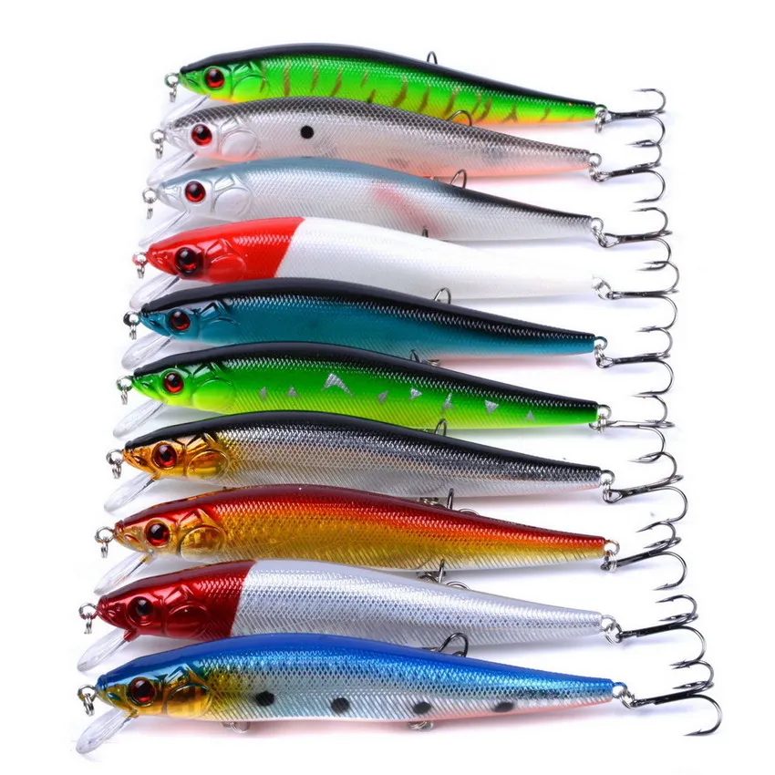 

10pcs/set14 Cm 23 G Minnow Fishing Lures Wobbler Hard Baits Crankbaits ABS Artificial Lure For Bass Pike Fishing Tackle