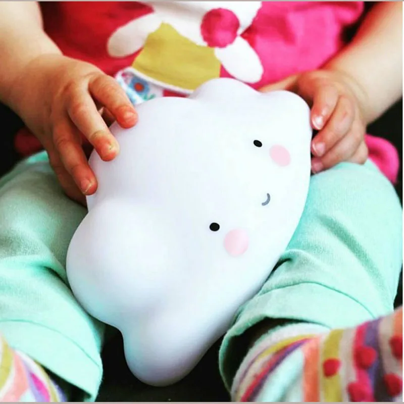 Милое облако с улыбающимся лицом Мини Ночное украшение для детской комнаты