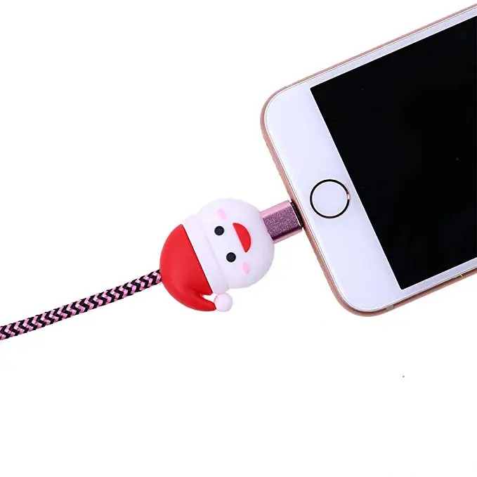 Рождественский протектор USB кабеля для iPhone6 7 8 X органайзер управление линией