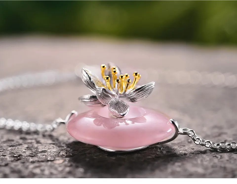 Lotus Fun реальные 925 серебро натуральные камни творческий ручной Fine Jewelry лотоса шепчет браслет для женщин brincos