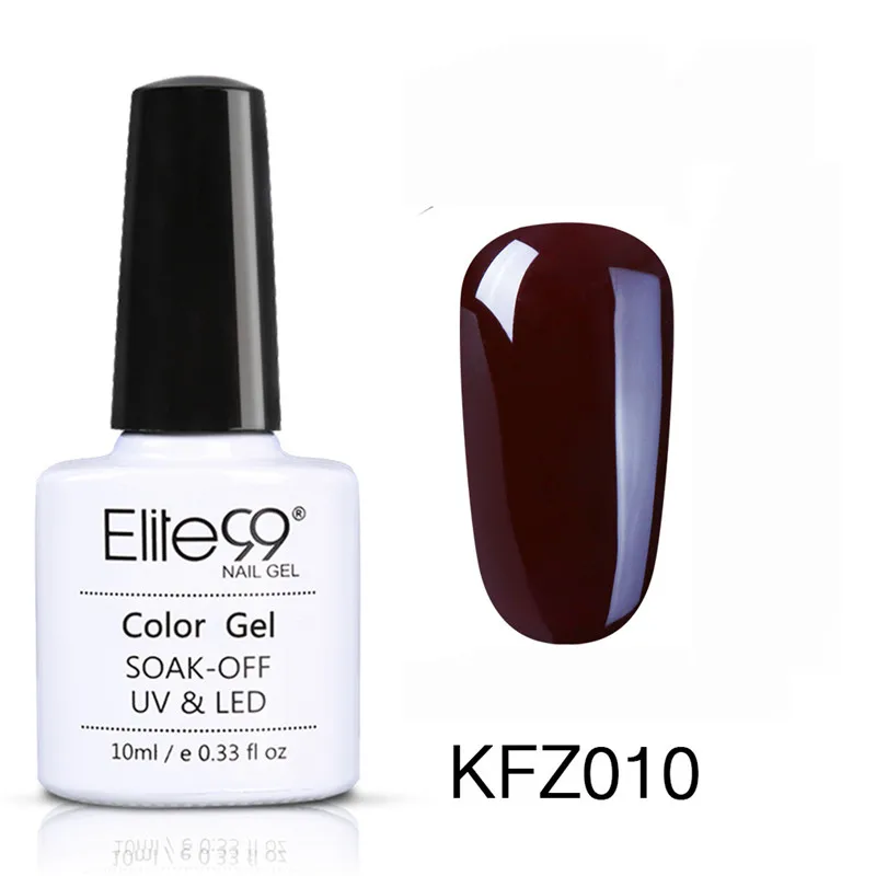 KFZ010 Elite99 10 мл Soak Off дизайн ногтей маникюрный гель для ногтей лак Эмаль Гель лак УФ-гель для ногтей кофе коричневый лак - Цвет: KFZ010