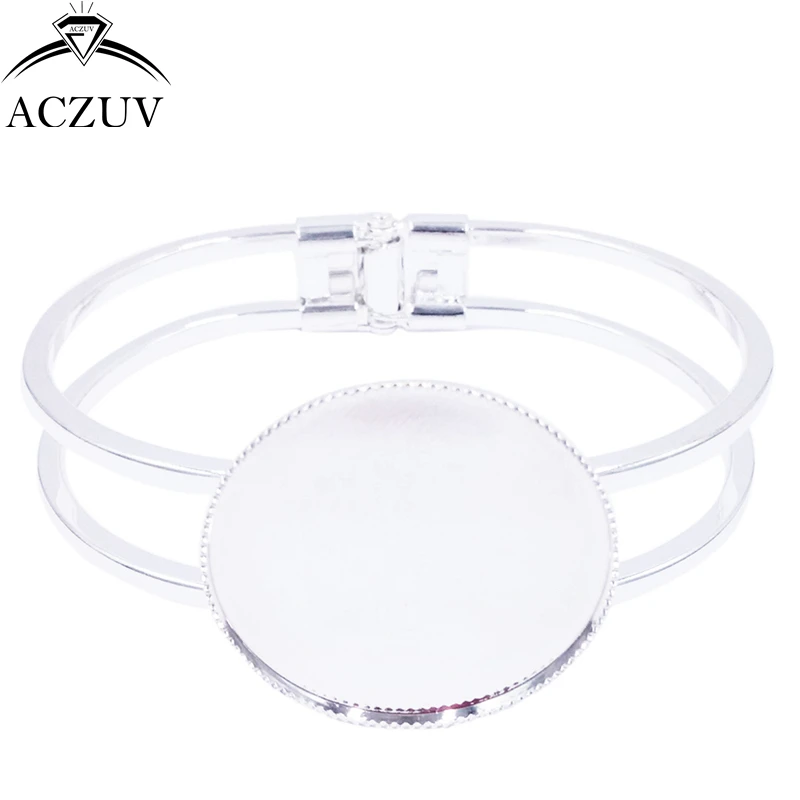 ACZUV 50pcs 20mm 25mm 30mm Teeth Bezel Blank Base Bracelet Copper Metal Cuffs Bangle Tray BBS004 | Украшения и аксессуары