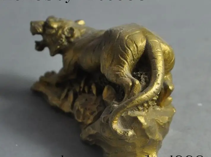 Китайская народная фэншуй латунная животная зверь рычание гнев Зодиак тигр