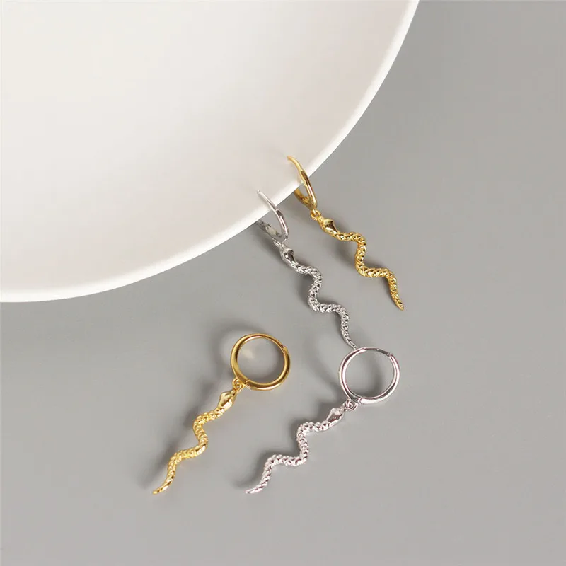 Серьги-кольца женские из серебра серьга со змеями пробы в виде змеи 100% | Украшения