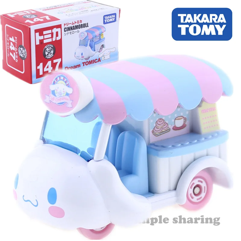 Takara Tomy Dream TOMICA Sanrio No. 147 Cinnamoroll Собака с большим ухом двигатели автомобиля литая
