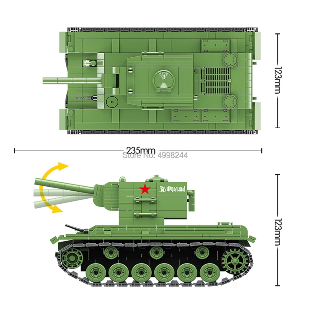 818 Шт Военный советский kv2 тяжелый панзер Танк ww2 солдат полицейский Строительные