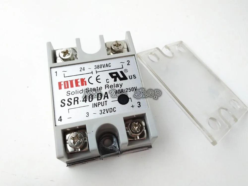 Реле SSR40DA SSR 40DA производитель 40A ssr вход 3 32VDC выход 24 380VAC 1 шт.|40a relay|ssr relay40a |