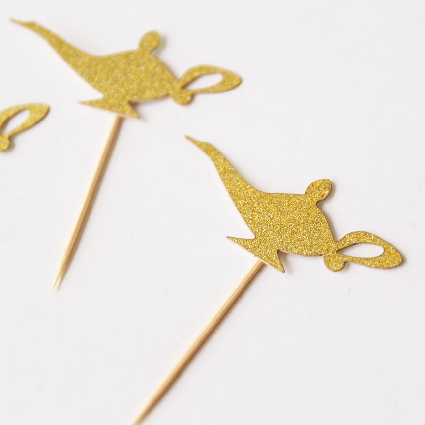 Топперы для кексов жасминовая лампа набор из 24 золотых блестящих Вечерние