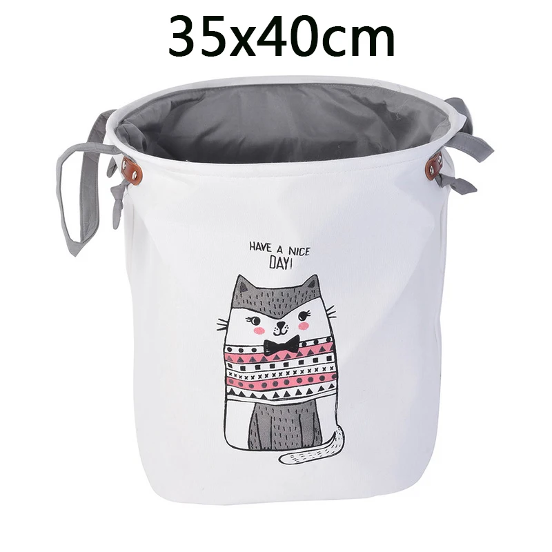 G 35x40cm Водонепроницаемая утолщенная корзина для белья с милыми животными складная игрушка для хранения грязной одежды для пикника Корзина из хлопка органайзер для малышей 35x45 см - Цвет: G 35x40cm