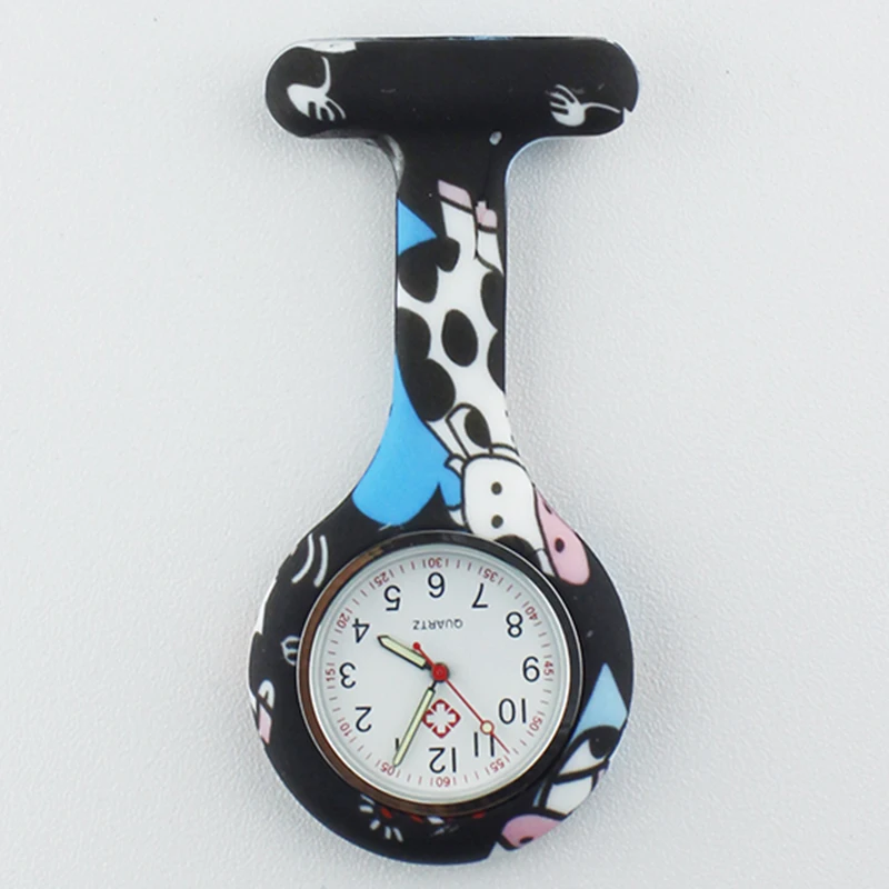 FOB Silicone Nurse Watch for Doctor Gift Cow Pattern Japan Movt High Quality Brand Hospital Pocket ALK VISION |
