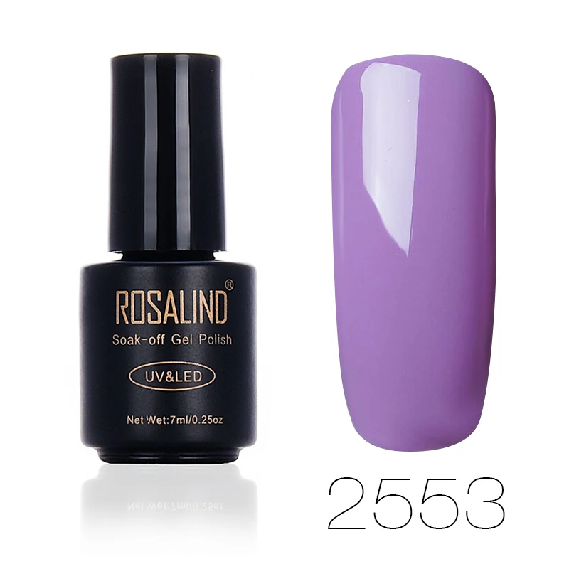 2553 ROSALIND кофе цвета 7 мл; Гель-лак для ногтей лак УФ светодиодный ЛАМПА Маникюр дизайн ногтей почти без аромата длинные-стойкий Гель-лак - Цвет: 2553