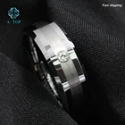 Мужское кольцо из Карбид полированный вольфрама, роскошное кольцо с инкрустацией из фианита, комфортное крепление, обручальное кольцо, Бесплатная доставка