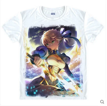 Fate Grand Order футболка с принтом саблей из японского аниме белая Повседневная
