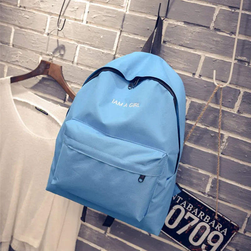 

Fashion Women Letters Embroidery Canvas Backpack School Student Teenage Girl Backpacks Traveling Rucksack Best Sale-WT
