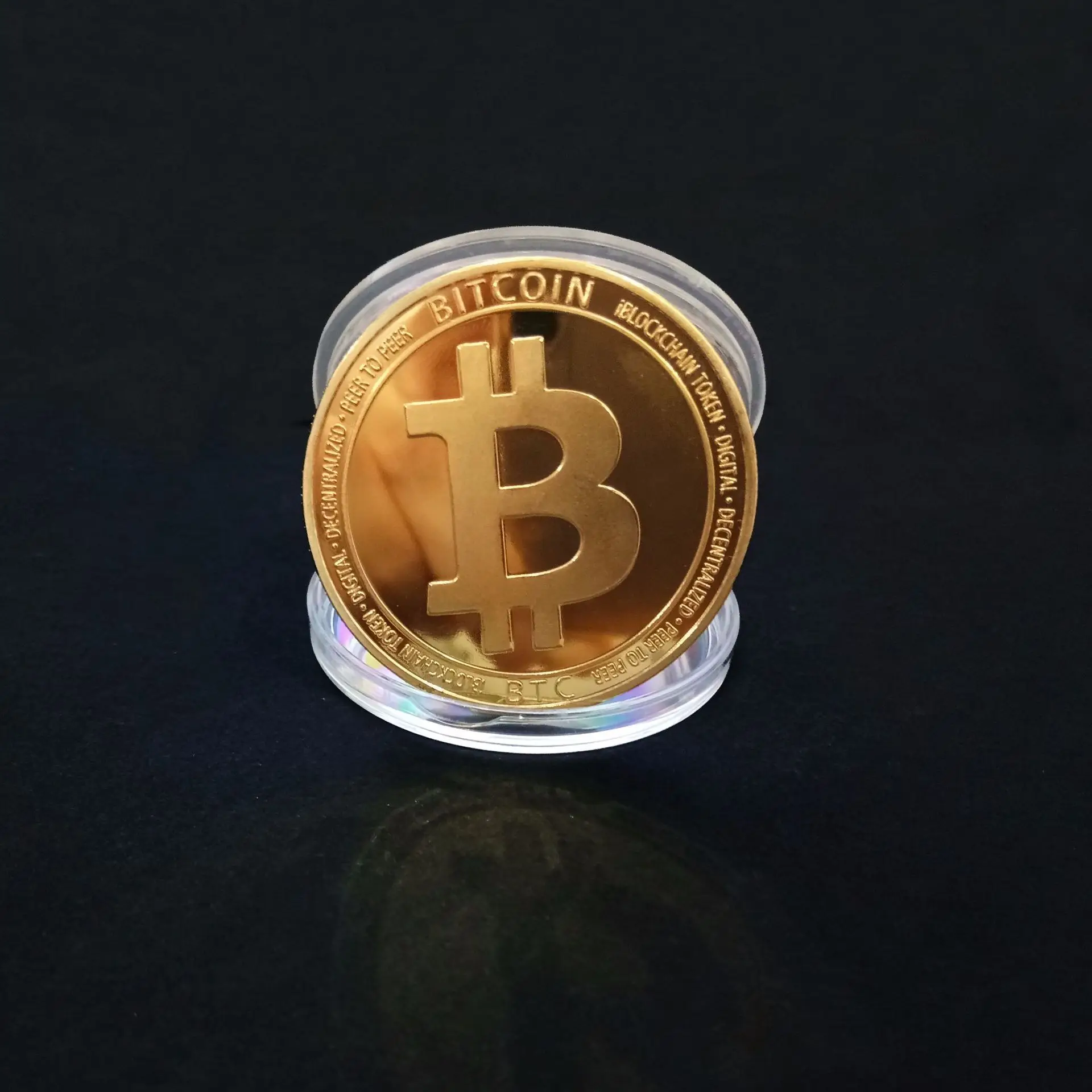 Gold Украшение для дома, поделки, не-монеты иностранных валют, позолоченная монета BTC Bitcoin, коллекция монет, художественный подарок, физическая монета Mar14 - Цвет: Gold
