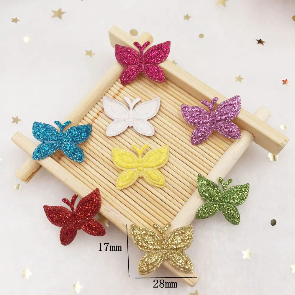 Зажим для волос блестящий с блестками и бабочками 100 шт. | Дом сад