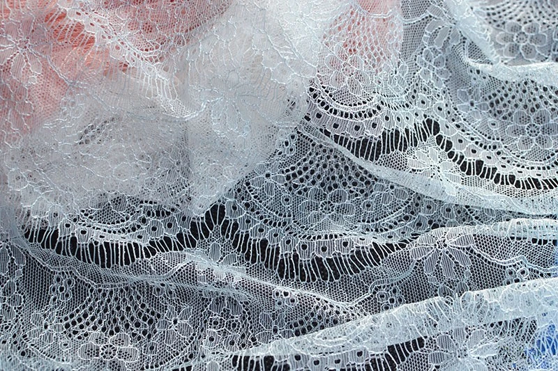 French Eyelash Lace Fabric 150cm Blue Pink Diy Exquisite Lace Embroidery Clothes Wedding Dress Accessories RS1687
