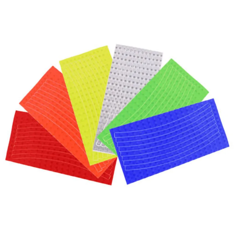 6PCS Colors Обод колеса велосипеда отражательные переводные наклейки протектор безопасности MTB отражатель - Цвет: 6PCS Colors
