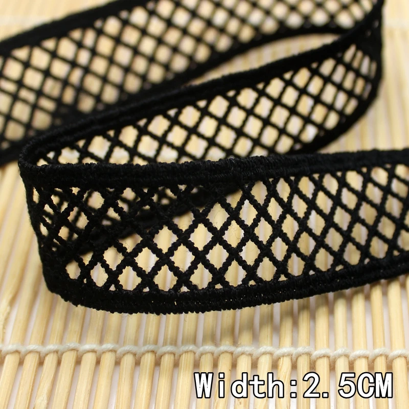 7yards/lot 2.5CM Novelty DIY lace fabric white black water soluble Children's decoration Accessories Hair Accessoriess | Дом и сад