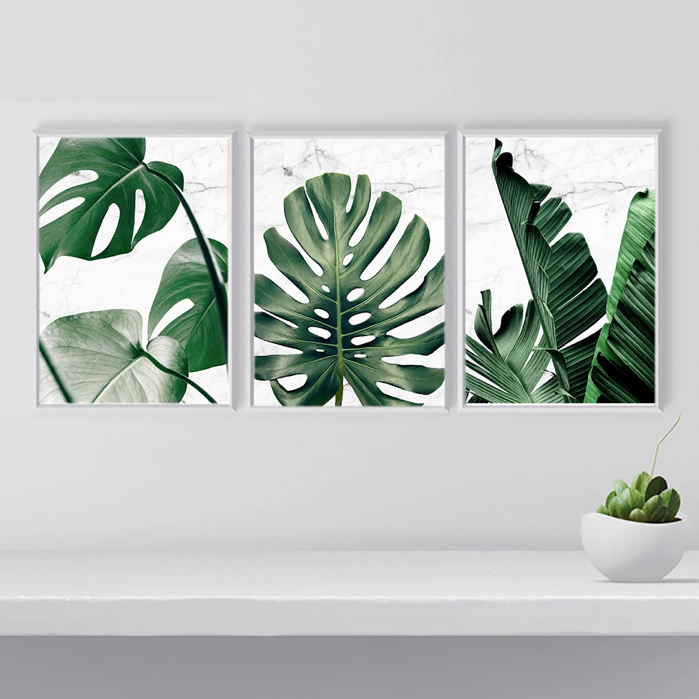 Абстрактный постер в виде банановых листьев скандинавском стиле настенная