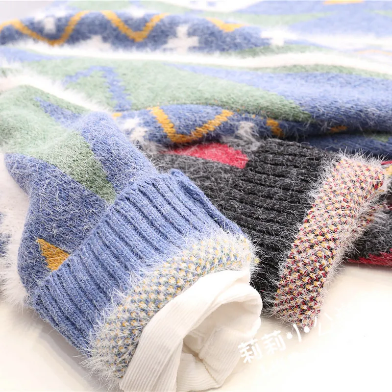 Winter Single Breasted Sweater Cardigan Women's Loose Long 2018 Autumn New Lazy Wind Korean Edition Color Mohair Knit Jacket |