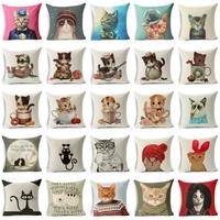 cat cushion cover cat fashion show individuality decorative pillows cover kitty cushion cover